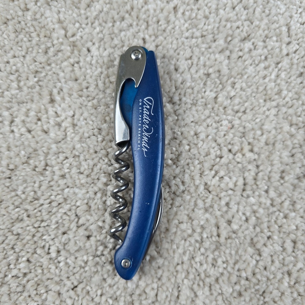 Tradewinds Wine Opener Blue Waiters Corkscrew Bottle Opener St. Pete Beach FL
